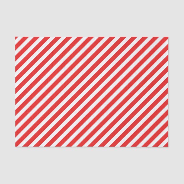 Cute Red and White striped Tissue Paper (Front)