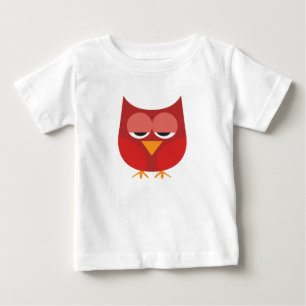 Cute Red And Yellow Cartoon Owl Baby T-Shirt