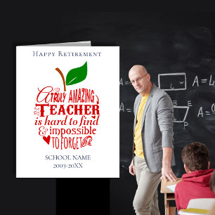 Cute Red Apple Happy Retirement Custom Gift Poster