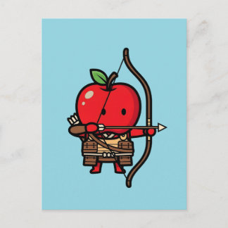Cute Red Apple Samurai Archer Yumi Bow  Postcard