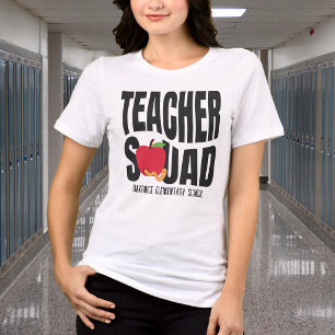 Cute Red Apple Teacher Squad Tri-Blend Shirt