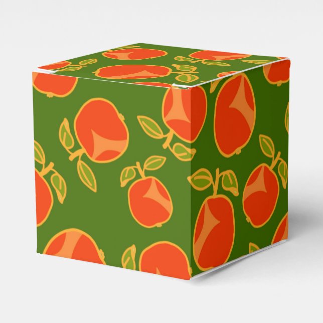 Cute Red Apples Wrapping Paper Favour Box (Front Side)