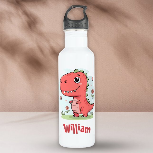 Cute Red Baby Dinosaur 710 Ml Water Bottle (Creator Uploaded)