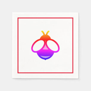 Cute red Bee, pink honey bee, purple bumblebee   Napkin