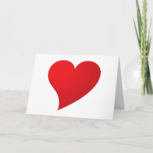 Cute red big heart custom script minimalist modern card
