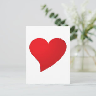 Cute red big heart minimalist modern elegant postcard