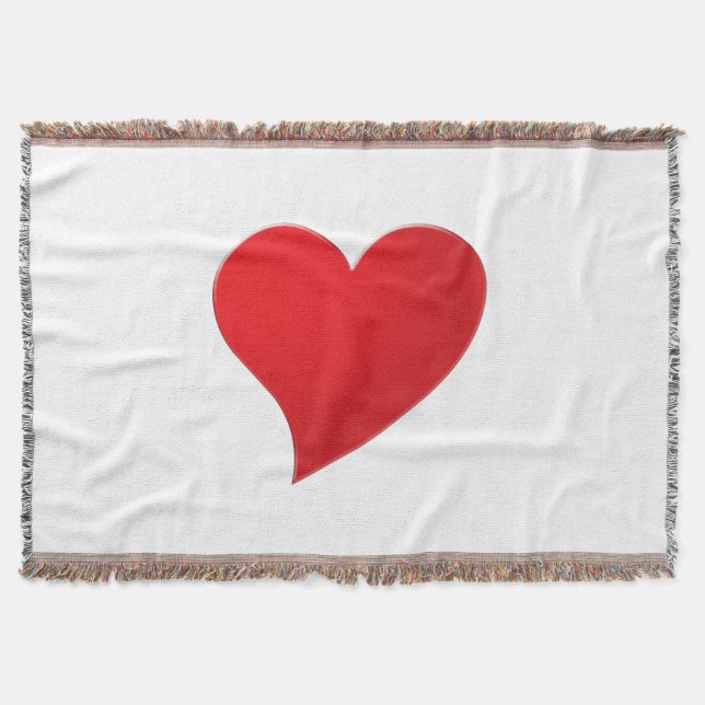 Cute red big heart minimalist modern Valentine's Throw Blanket (Front)