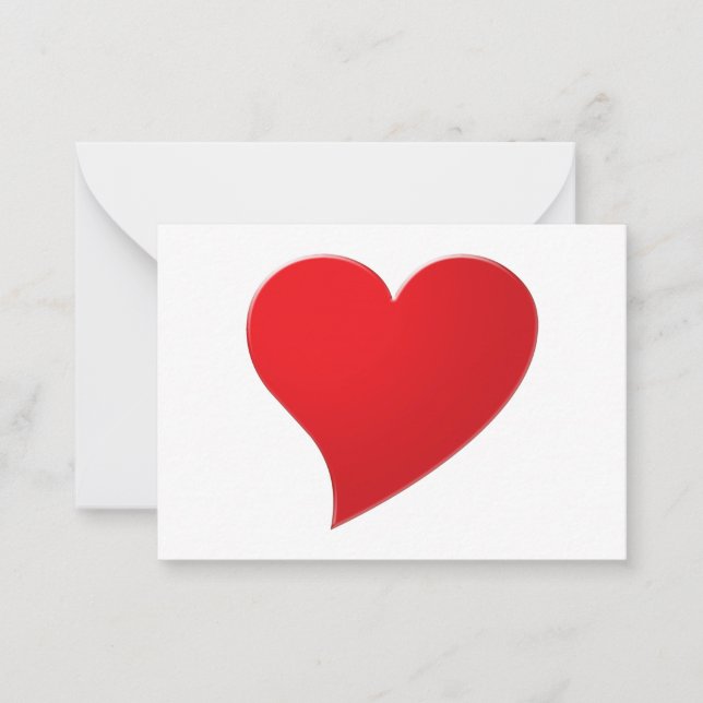 Cute red big heart minimalist Valentine's day Card (Front)
