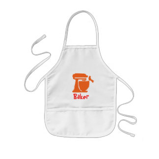 Cute Red Bird on Baking Appliance Little Baker Kids Apron