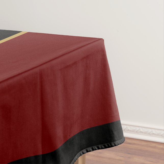 Cute Red Black Gold Santa Belt Christmas Decor Tablecloth (In Situ)
