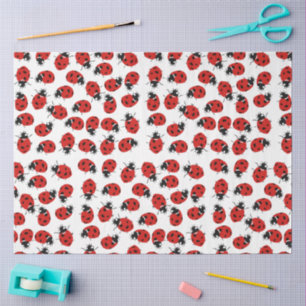Cute Red & Black Ladybug Pattern  Tissue Paper