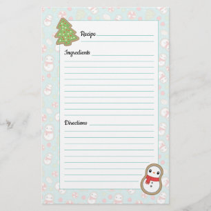 Cute Red & Blue Holiday Treats Design Recipe List