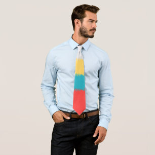 CUTE Red Blue Yellow Green Abstract Stripe Pattern Tie