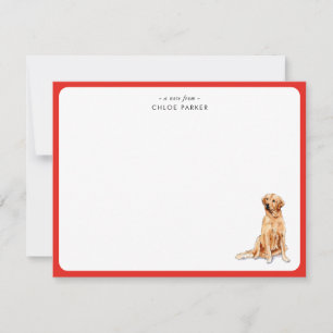 Cute Red Border Golden Retrie Christmas Thank you