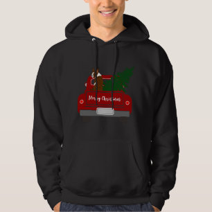 Cute Red Boston Terrier - retro Christmas Hoodie