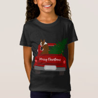 Cute Red Boston Terrier - retro Christmas