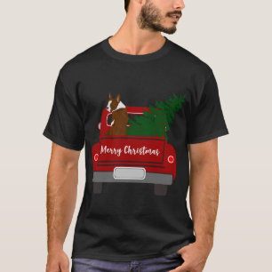 Cute Red Boston Terrier - retro Christmas T-Shirt