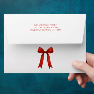  Cute Red Bow Christmas Envelope