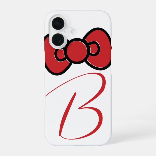 Cute Red Bow Whimsical  iPhone 16 Case (Back)