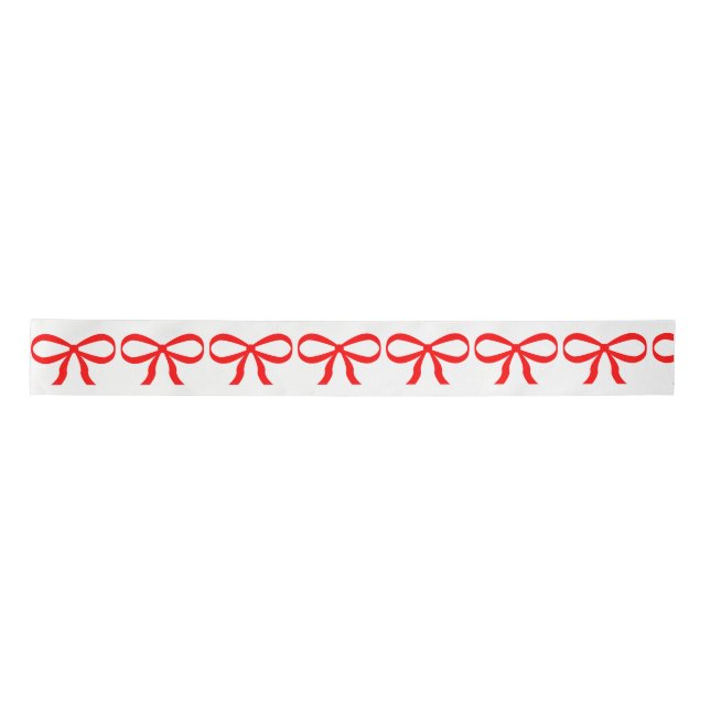 Cute Red Bow Wrapping Paper Satin Ribbon (Front)