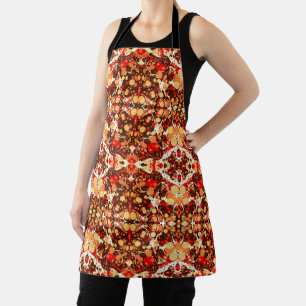 Cute red brown orange abstract stones apron