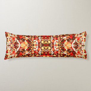 Cute red brown orange abstract stones body cushion