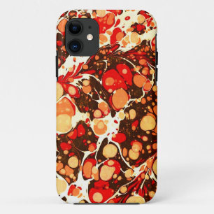 Cute red brown orange abstract stones iPhone 11 case