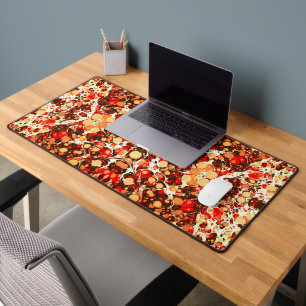 Cute red brown orange abstract stones desk mat