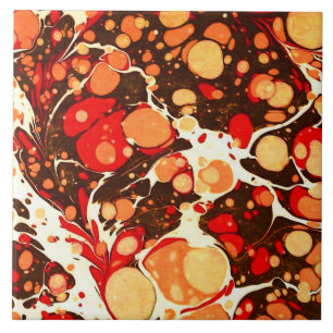 Cute red brown orange abstract stones tile