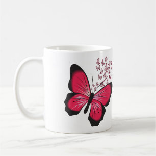 cute red butterfly coffee mug