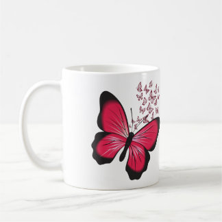 cute red butterfly coffee mug