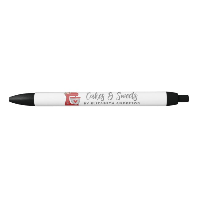 Cute Red Cake Mixer Promotional Bakery  Black Ink Pen (Front)