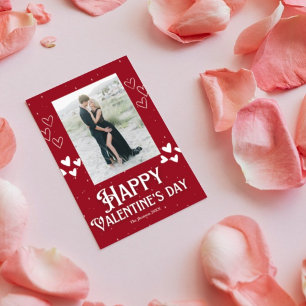 Cute Red Calligraphy valentine's day photo holiday Invitation