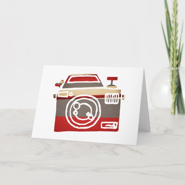 Cute Red Camera Love Heart Photography Thank You Card (Front)