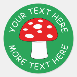 Cute red cap mushroom stickers and envelope seals