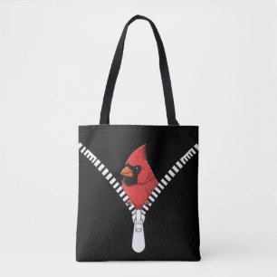 Cute red cardinal Peek Tote Bag