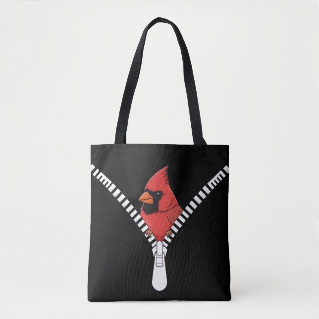 Cute red cardinal Peek Tote Bag (Front)