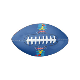 Cute Red Cardinal With Blue Gift American Football