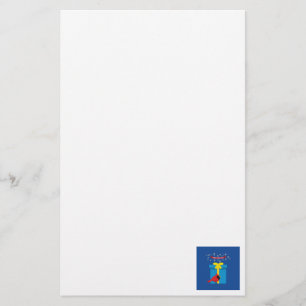 Cute Red Cardinal With Blue Gift Stationery