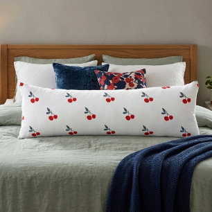 Cute red cherries fruit simple body cushion