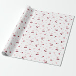 Cute Red Cherries Hearts Bows  Wrapping Paper<br><div class="desc">Tiny playful watercolor hearts,  cherries and bows on white background for Valentine's Day,  birthday party,  bridal shower,  baby shower,  bachelorette's</div>