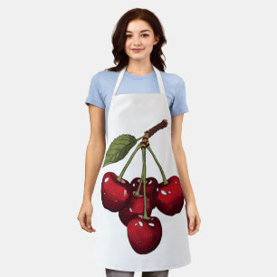 Cute Red Cherries mum goft Glossy Sweet Cher Apron