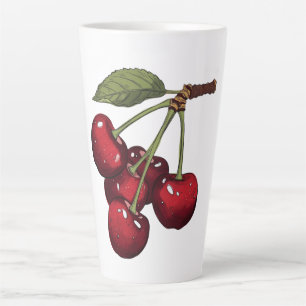 Cute Red Cherries mum goft Glossy Sweet Cher Latte Mug