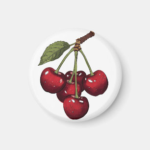 Cute Red Cherries mum goft Glossy Sweet Cher Magnet
