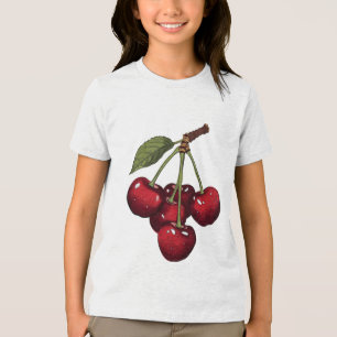 Cute Red Cherries mum goft Glossy Sweet Cher Tri-Blend Shirt