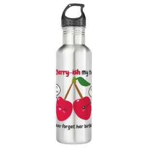 Cute Red Cherry Kawaii Twins Birthday 710 Ml Water Bottle