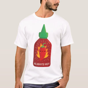 Cute Red Chilli Pepper Spicy Sauce Bottle T-Shirt