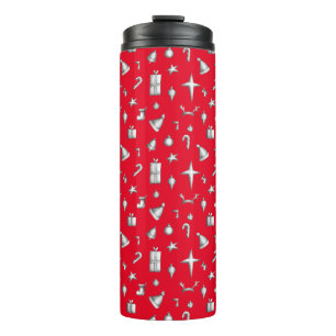 Cute Red Christmas elements pattern holiday Thermal Tumbler