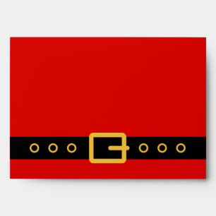 Cute red Christmas envelopes with Santa Claus belt