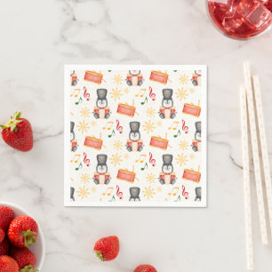 Cute Red Christmas Nutcracker Penguin Napkin